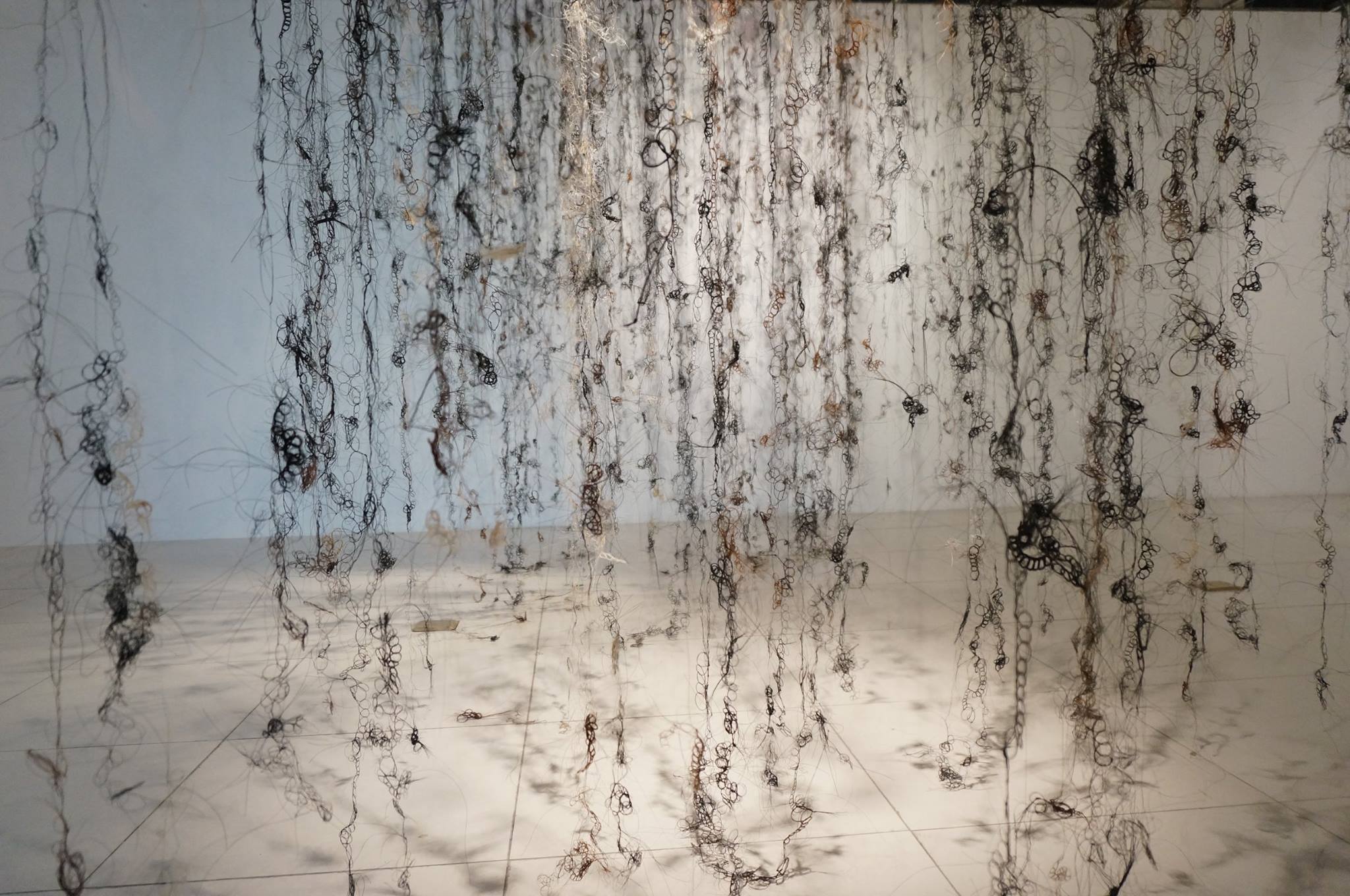 Nuchal Translucency, 2013, installation, knitted horsehair