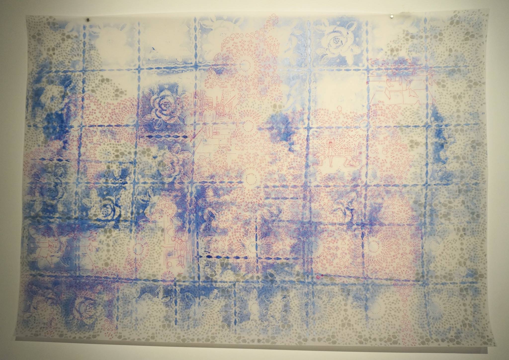 Retrospectacle, 2014-2015, serie of 5 drawings, marker on parchment paper (oil, horsehair), variable dimensions